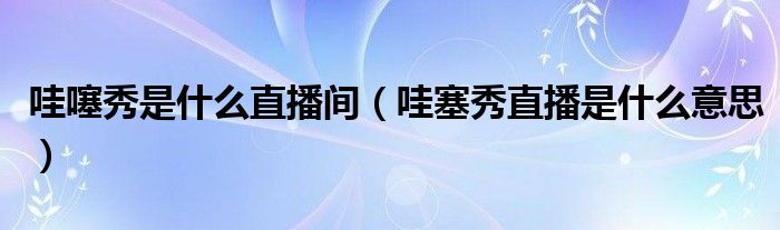 哇噻秀是什么直播间（哇塞秀直播是什么意思）
