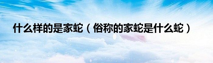 什么样的是家蛇（俗称的家蛇是什么蛇）
