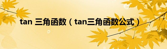 tan 三角函数（tan三角函数公式）