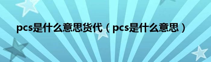 pcs是什么意思货代（pcs是什么意思）