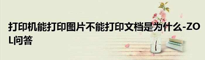 打印机能打印图片不能打印文档是为什么-ZOL问答