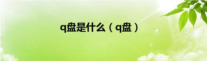 q盘是什么（q盘）
