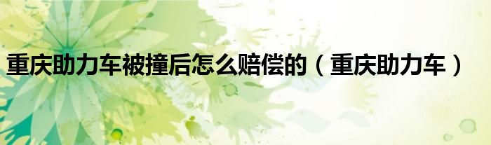重庆助力车被撞后怎么赔偿的（重庆助力车）