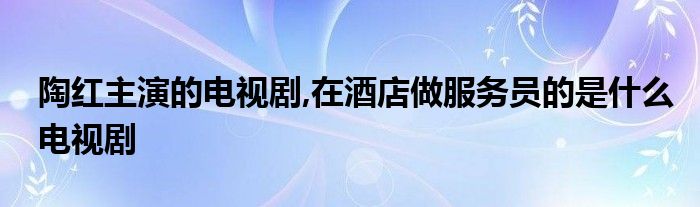 陶红主演的电视剧,在酒店做服务员的是什么电视剧