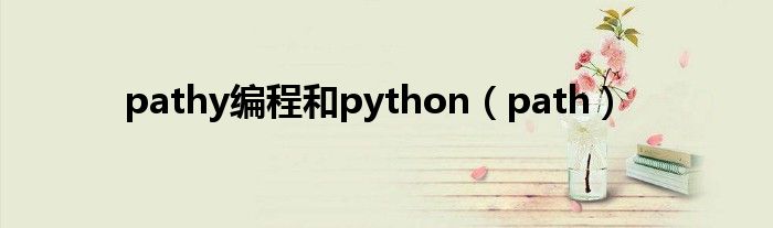 pathy编程和python（path）