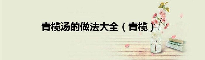青榄汤的做法大全（青榄）