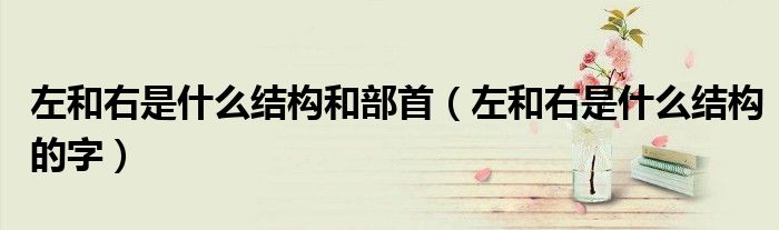 左和右是什么结构和部首（左和右是什么结构的字）
