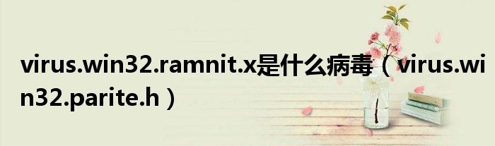virus.win32.ramnit.x是什么病毒（virus.win32.parite.h）