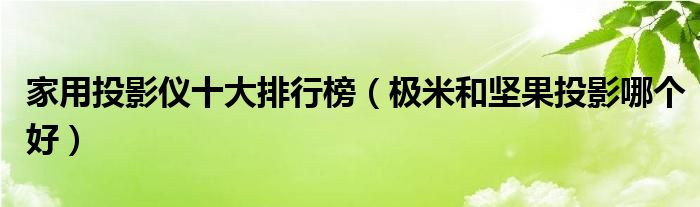 家用投影仪十大排行榜（极米和坚果投影哪个好）