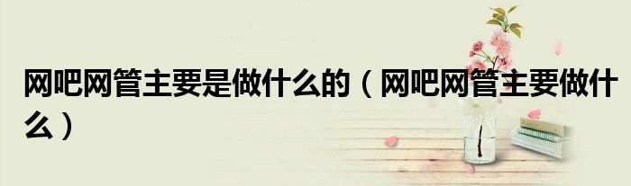 网吧网管主要是做什么的（网吧网管主要做什么）