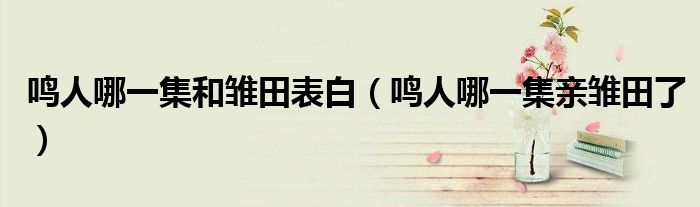 鸣人哪一集和雏田表白（鸣人哪一集亲雏田了）