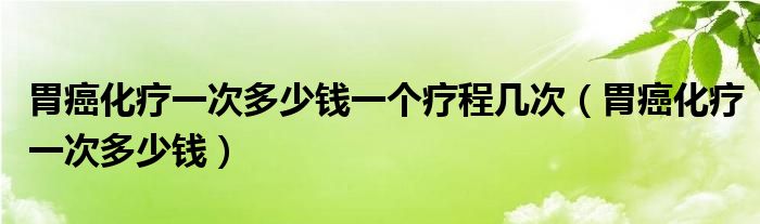 胃癌化疗一次多少钱一个疗程几次（胃癌化疗一次多少钱）