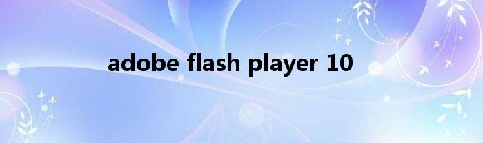 adobe flash player 10