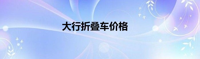 大行折叠车价格