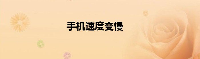 手机速度变慢
