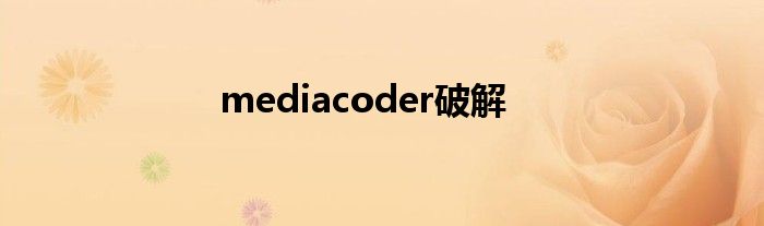 mediacoder破解