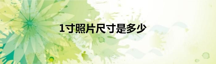 1寸照片尺寸是多少