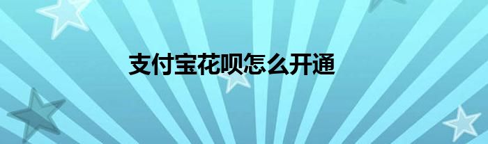 支付宝花呗怎么开通