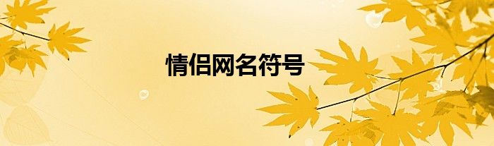 情侣网名符号