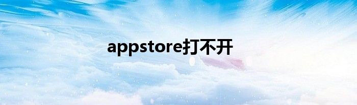 appstore打不开