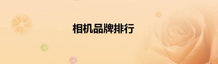 相机品牌排行
