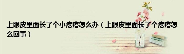 上眼皮里面长了个小疙瘩怎么办（上眼皮里面长了个疙瘩怎么回事）