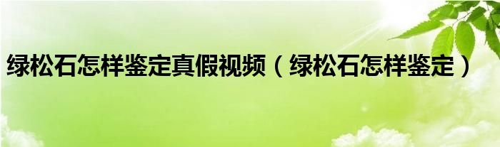绿松石怎样鉴定真假视频（绿松石怎样鉴定）
