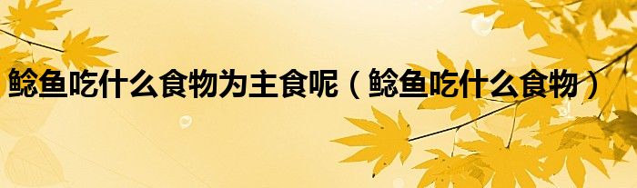 鲶鱼吃什么食物为主食呢（鲶鱼吃什么食物）