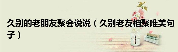 久别的老朋友聚会说说（久别老友相聚唯美句子）
