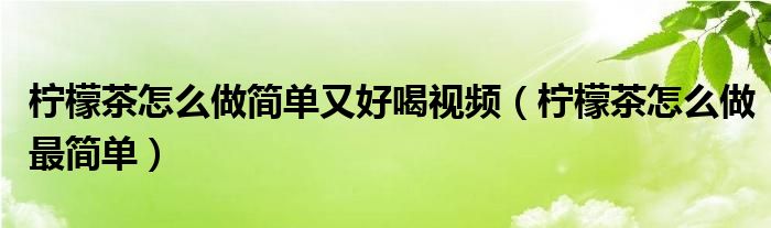柠檬茶怎么做简单又好喝视频（柠檬茶怎么做最简单）