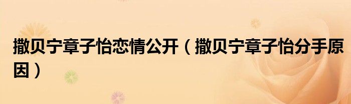 撒贝宁章子怡恋情公开（撒贝宁章子怡分手原因）