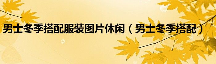 男士冬季搭配服装图片休闲（男士冬季搭配）