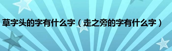 草字头的字有什么字（走之旁的字有什么字）