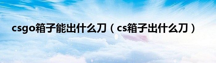 csgo箱子能出什么刀（cs箱子出什么刀）