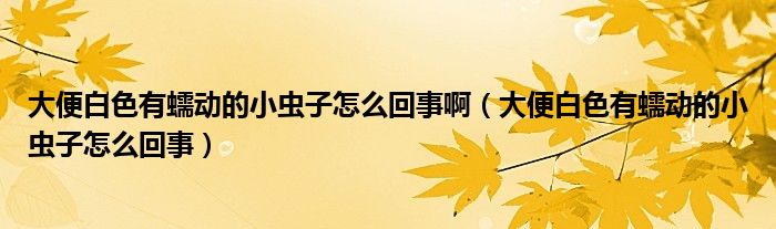 大便白色有蠕动的小虫子怎么回事啊（大便白色有蠕动的小虫子怎么回事）