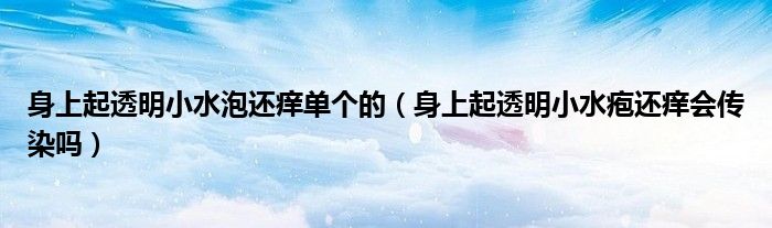 身上起透明小水泡还痒单个的（身上起透明小水疱还痒会传染吗）