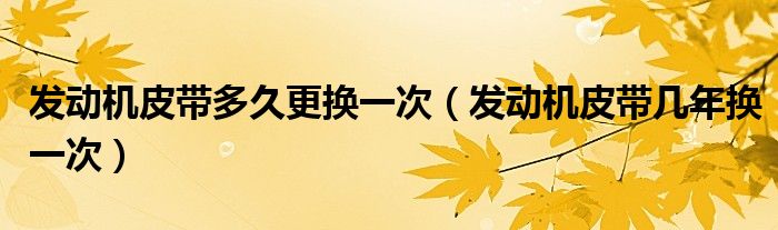 发动机皮带多久更换一次（发动机皮带几年换一次）