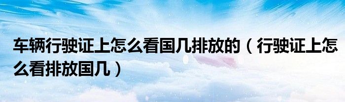 车辆行驶证上怎么看国几排放的（行驶证上怎么看排放国几）