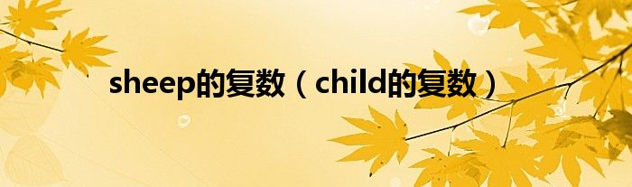 sheep的复数（child的复数）