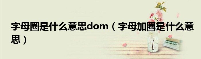 字母圈是什么意思dom（字母加圈是什么意思）
