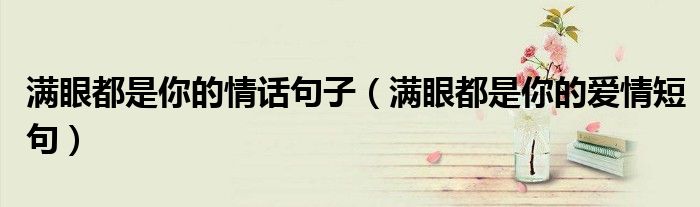 满眼都是你的情话句子（满眼都是你的爱情短句）