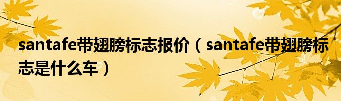santafe带翅膀标志报价（santafe带翅膀标志是什么车）