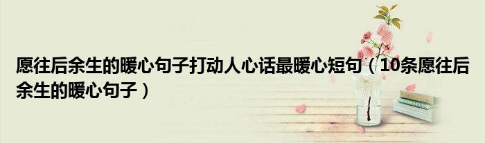 愿往后余生的暖心句子打动人心话最暖心短句（10条愿往后余生的暖心句子）