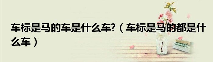 车标是马的车是什么车?（车标是马的都是什么车）