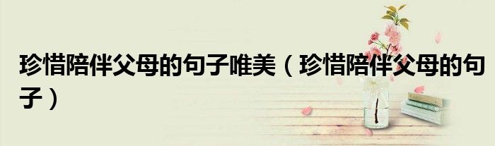 珍惜陪伴父母的句子唯美（珍惜陪伴父母的句子）