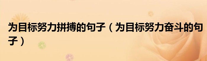 为目标努力拼搏的句子（为目标努力奋斗的句子）