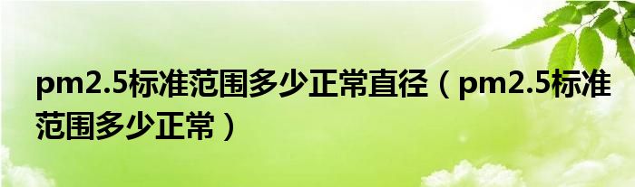 pm2.5标准范围多少正常直径（pm2.5标准范围多少正常）
