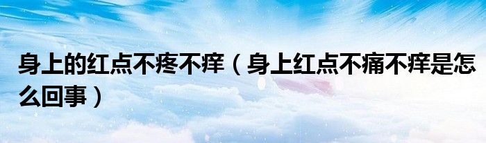 身上的红点不疼不痒（身上红点不痛不痒是怎么回事）