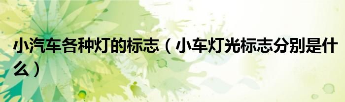 小汽车各种灯的标志（小车灯光标志分别是什么）