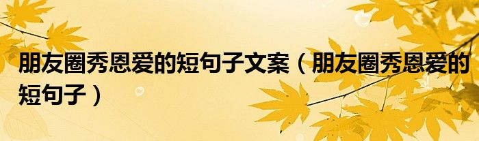 朋友圈秀恩爱的短句子文案（朋友圈秀恩爱的短句子）